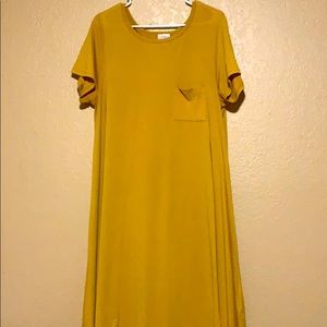 LuLaRoe Mustard Large Carly Dress